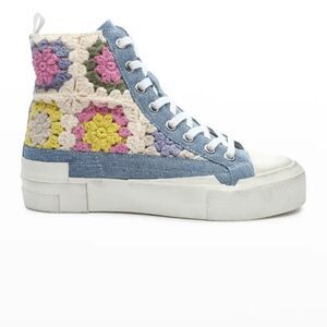 NEW Ash Goa Crochet Mid-Top Floral Sneakers in Size EU 37 / UK 4 / US 7